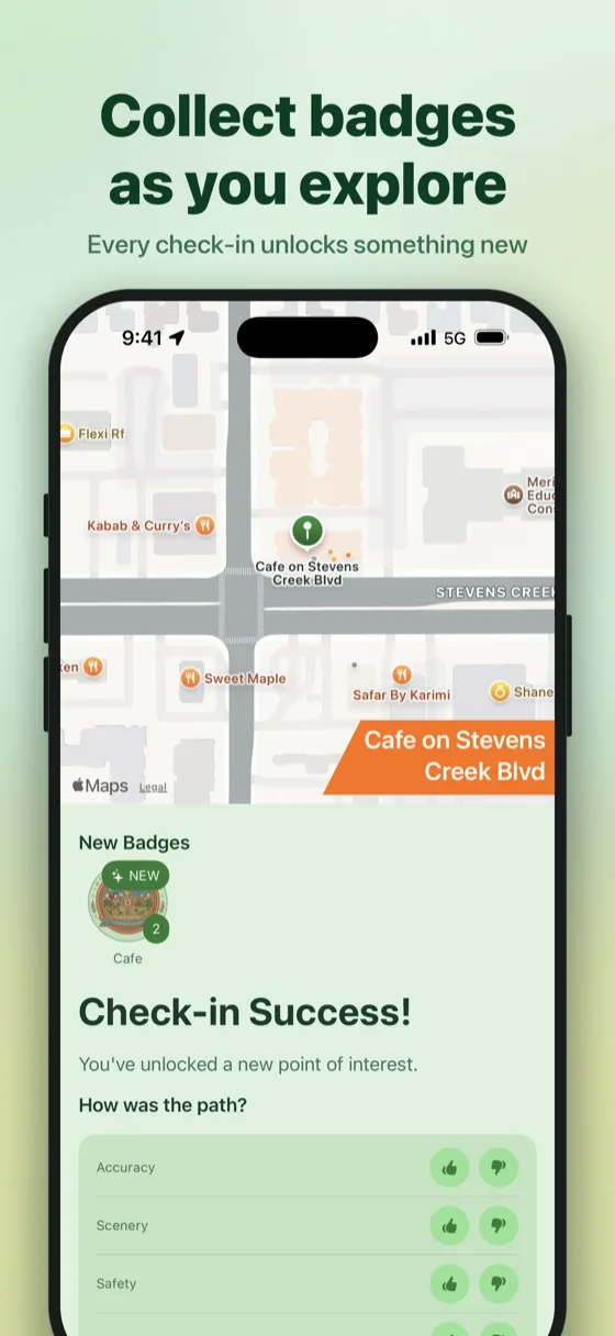 Earn badges as you walk