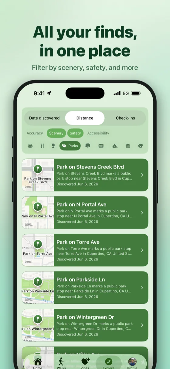 Explore routes and points of interest