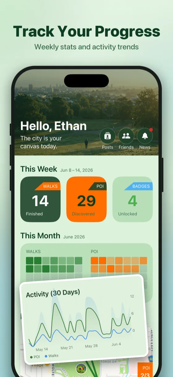 Track your walking statistics